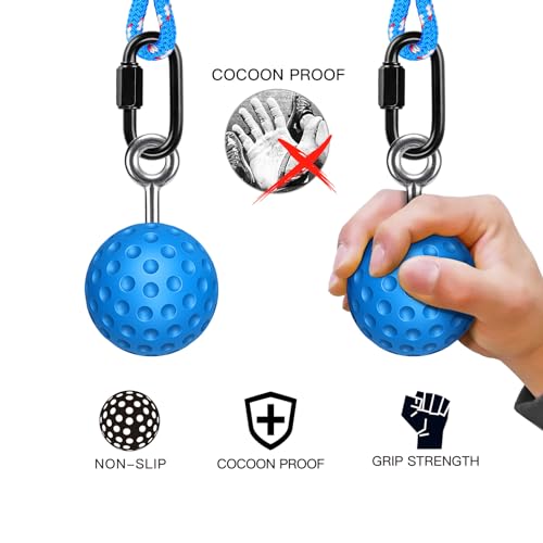 SELEWARE Pull Up Ball Grip, Non-Slip Rock Climbing Holds Pull Up Power Ball for Strength Training Attachment, Neutral Grip...