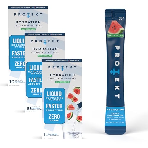 PROTEKT Electrolyte Packets for Recovery & Hydration | Organic & Sugar-Free Electrolytes Drinks | Works Faster Than Powder...