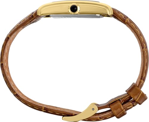 Seiko SWR100 Women's Quartz Watch, 30M Water Resistant, Elegant Mother-of-Pearl Dial, Cabochon Crown, Leather Strap - Gold