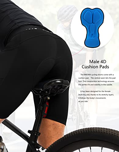 Men's 4D Padded Bike Shorts Cycling Underwear Biking Bicycle Padding Shorts for Men Side Pockets