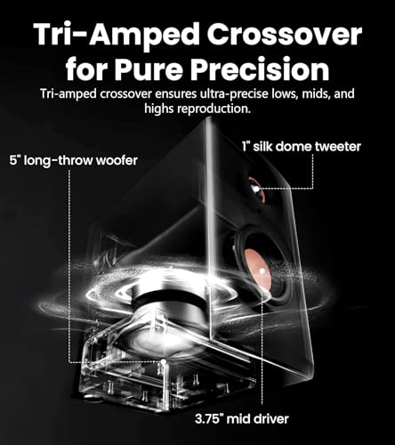 Edifier MR5 2.0 Studio Monitor Bookshelf Speakers, 110W(RMS), Hi-Res Audio, Bluetooth 6.0, 3-Way Active Design, Room Compe...