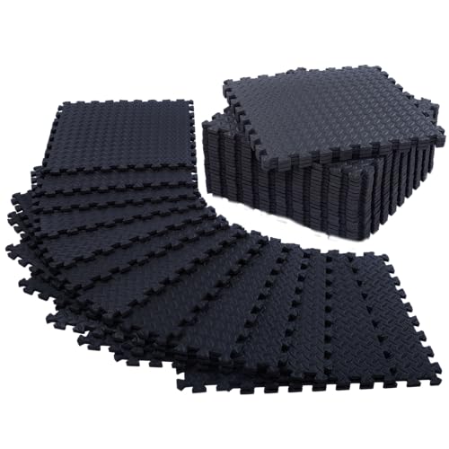 24 Pack - 1/2" Extra Thick Floor Exercise Mat for Home Gym Floor Padding for Kids - High-Density EVA Interlocking Foam Flo...
