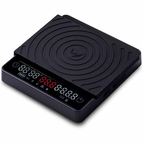 KNODOS Smart Coffee Scale – Easy Use Digital Espresso Scale with Timer, Auto Tare & Flow Rate Indicator – Compact Recharge...