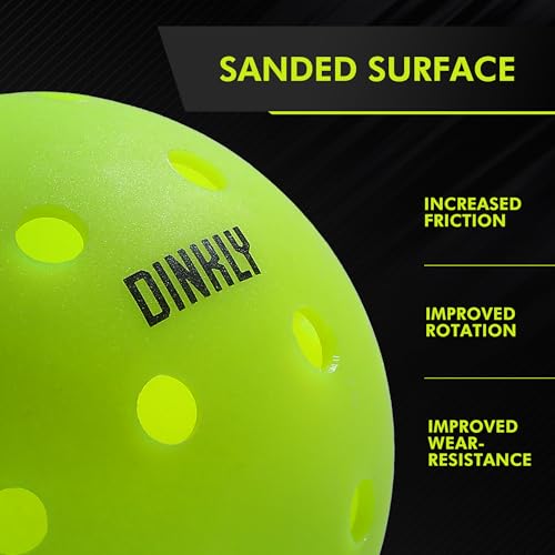 Dinkly Pickleball Balls, Outdoor Pickleballs USAPA Approved, Enhanced Durability Pickle Ball with Roto-Molded & Seamless D...