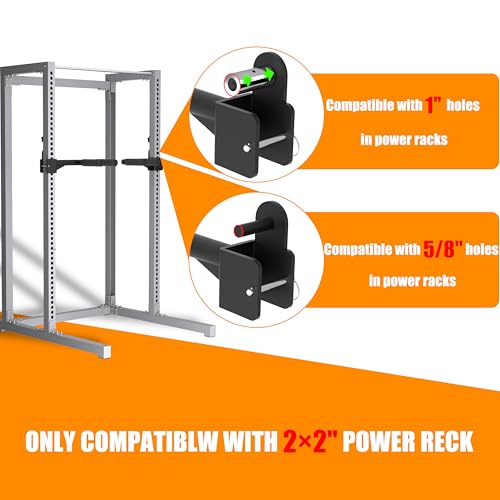 HWOOUSA Muti-Grip Dip Bars Attachment for Power Cage with 5/8" or 1" Hole, Non-Slip Wide & Narrow Grip Dips Double Handle...