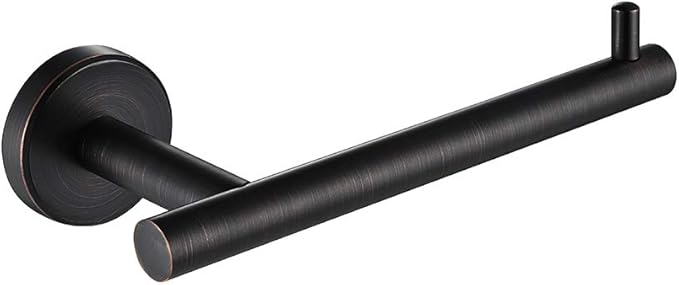 JQK Toilet Paper Holder Oil Rubbed Bronze, 5 Inch 304 Stainless Steel Thick 0.8mm Tissue Paper Dispenser for Bathroom, Hold Mega Rolls Wall Mount, TPH100-ORB