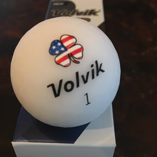 Golfdotz - USGA Rule Conforming Novelty Golf Ball Markers, Golf Ball Stickers for Marking Balls, No More Smearing from Stamps, Gifts for Golfers, Dads, and Retirees, (USA Collection; 32-Count)