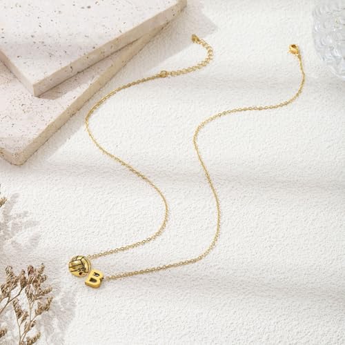AULSIEY Initial A-Z Volleyball Necklace for Girls Teens Women, Personalized Volleyball Christmas Gifts for Team Lovers, 1...