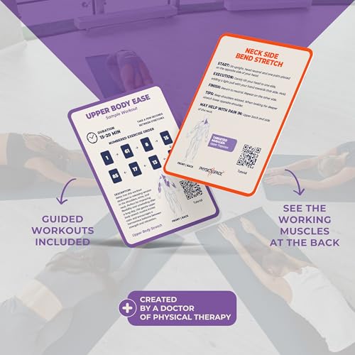 100 Stretching Exercise Flash Cards – Physical Therapy Stretches for Common Conditions (Plantar Fasciitis, Achilles Tendon...