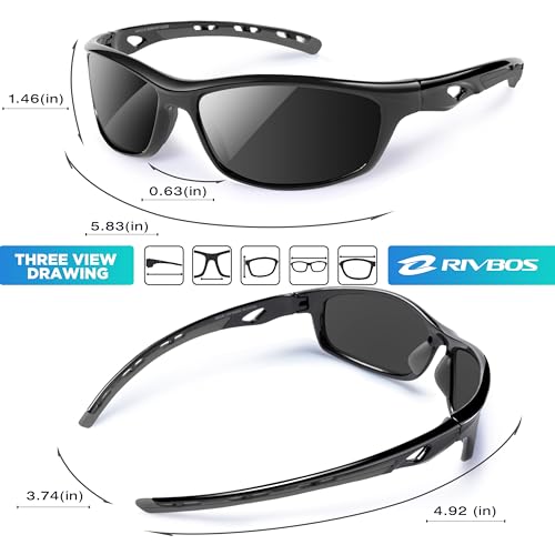 RIVBOS Sunglasses for Men Women Polarized UV Protection Sports Fishing Driving Shades Cycling RB833