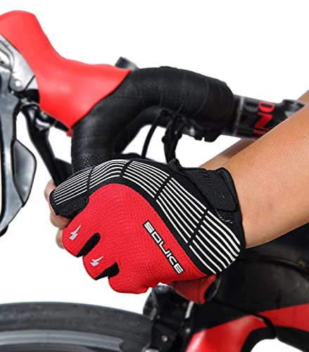 Souke Sports Cycling Bike Gloves - Padded Half Finger Bicycle Gloves with Shock-Absorbing, Anti-Slip, Breathable MTB & Roa...