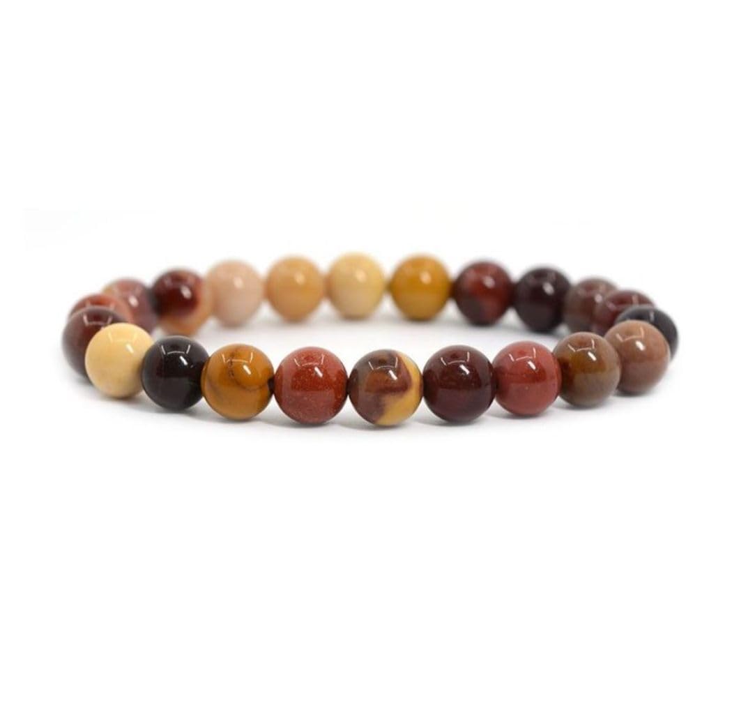 Adabele Real Natural Mookaite Jasper Gemstone Beaded Bracelet 7.5 inch Stretch Chakra Healing Crystal Stone Jewelry Women Birthd