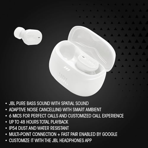 JBL Tune Buds 2 - True Wireless Noise Cancelling Earbuds with JBL Spatial Sound and Smart Ambient Technology, 6 mics for P...
