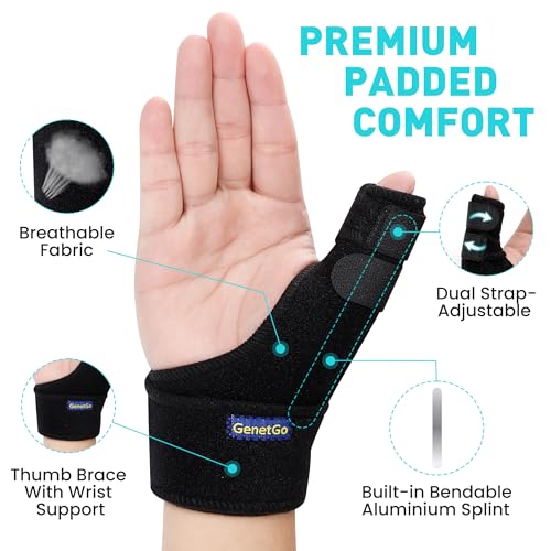 Trigger Thumb Splint - Thumb Spica Support Brace Stabilizer for Pain, Sprains, Arthritis, Tendonitis (Right Hand or Left H...