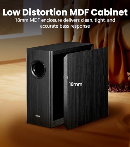 Edifier T5s Powered Active Subwoofer with 70W RMS, 8" Long-Throw Woofer, Deep Bass (35Hz) Speaker, Built-in Amp, Low Disto...