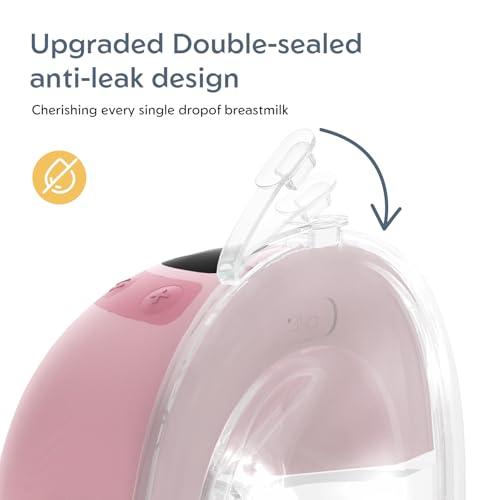 MomMed S33 Wearable Breast Pump with Case, Ultra-Quiet in-Bra Pump for Work & Night, One-Tap Pause, Night Light, Leakproo...
