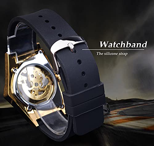 FORSINING Skeleton Watches for Men, Automatic Mechanical Watch with Triangle Dial, Luminous Self Winding Watches Stainless...