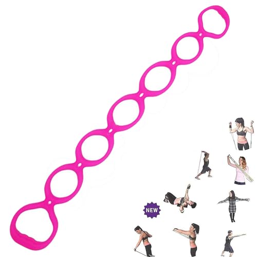 7 Ring Stretch Resistance Exercise Band, Miracle Miles Band, Yoga Stretching, Arm, Shoulders Foot, Leg Fitness Home Gym Ph...