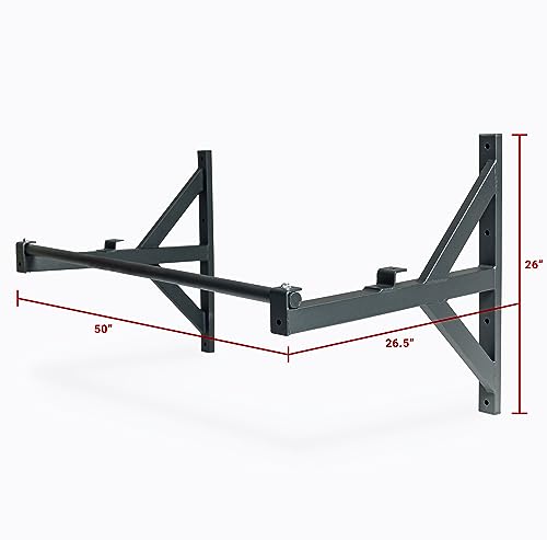 Wall Mounted Pullup Bar for Home or Garage Gyms, Straight Bar or Multi-Grip Arch - Ideal for kipping pull-ups, cross-train...