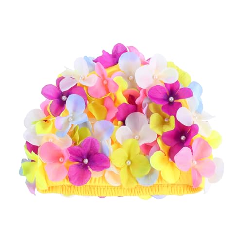 Didiseaon Flower Swim Cap Petal Shower Cap for Women Girls Three-Dimensional Floral Petal Stylish Bathing Hat Retro Handma...