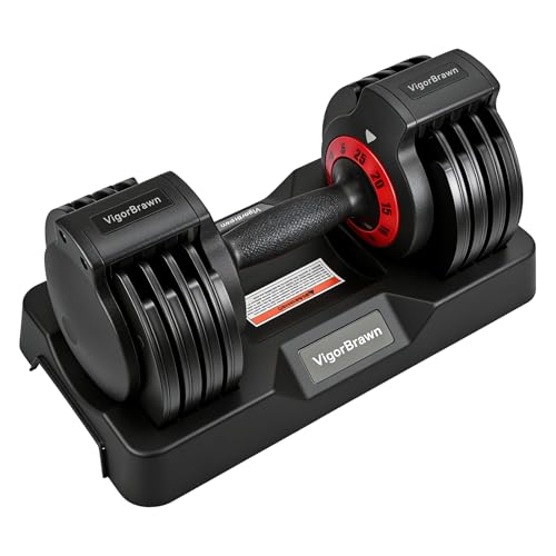 Adjustable Dumbbell 25LB, 2-in-1 Weight with Anti-Slip Handle, Fast Weight Adjustment for Home Gym, Strength Training for ...