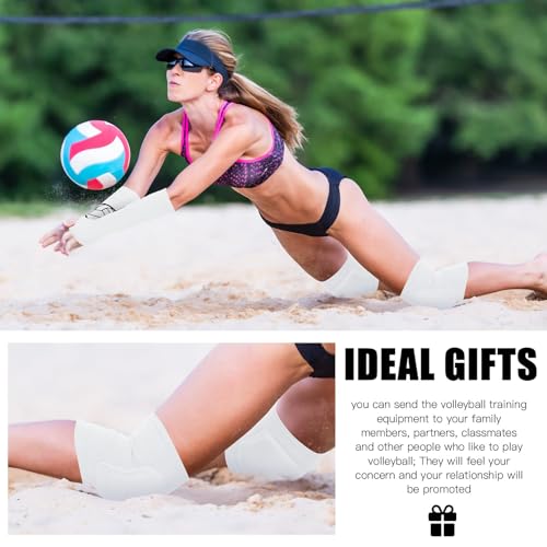 Sosation 2 Set Volleyball Knee Pads and Volleyball Arm Sleeves with Protection Pad Compression Forearm Wrist Guard with Th...