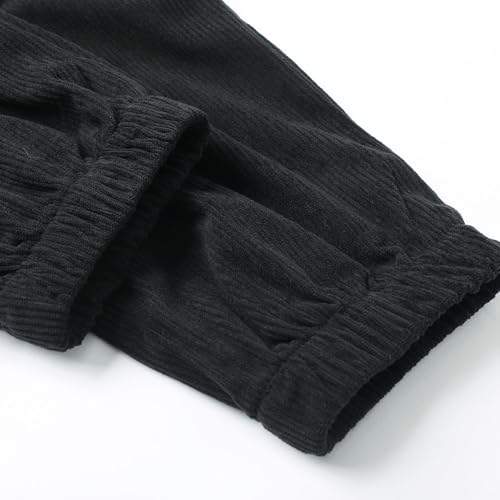 Men Corduroy Cargo Pants 2026 Winter Warm Drawstring Elastic Waist Pants Casual Trendy Solid Regular Fit Lightweight Trousers