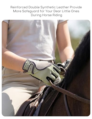 FitsT4 Sports Kids Horse Riding Gloves Girls Boys Equestrian Horseback Riding Gloves Mesh for Youth Children Touchscreen