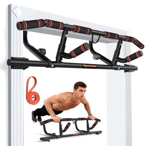 Sportneer 2026 Upgrade Pull up Bar for Doorway with Folding Handle, Door Pull up Bar Door Frame Multi-grip Upper Body Trai...