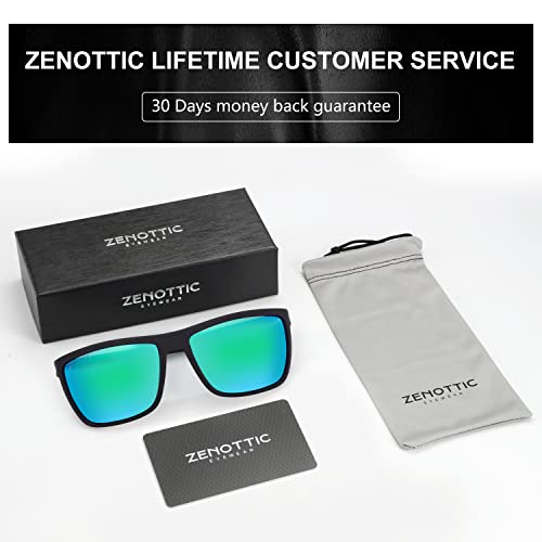 ZENOTTIC Polarized Sunglasses for Men Lightweight TR90 Frame UV400 Protection Square Sun Glasses