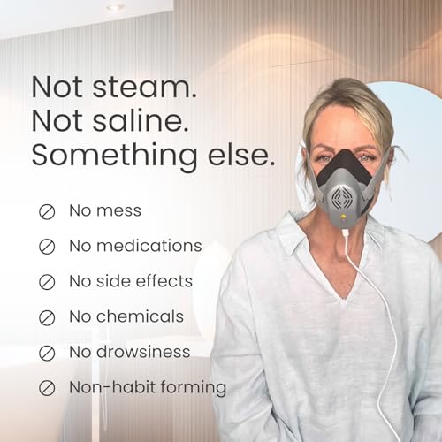 SinuSauna Heated Dry Air Therapy Mask | Congestion Relief | Cold Symptom Relief | Sinusitis Relief | Allergy Relief | Mess-Free | Avoid Nasal Irrigation | Promotes Easy Breathing | No Side Effects