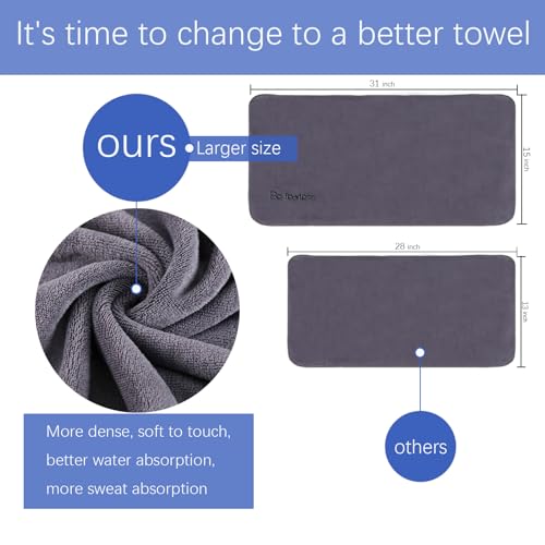 Wuwahold Microfiber Gym Towels Bigger Size Super Soft for Exercise Fitness, Sports, Workout, 380-GSM 15-Inch x 31-Inch Qui...