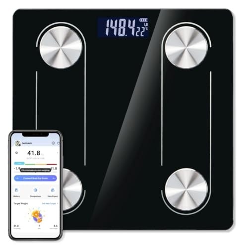 Digital Body Scale Trnr-BDYSCLE-BLK, Home Essential Body Weight Scale for People, Durable Bathroom Accessory, Compatible w...