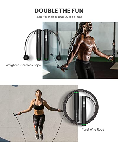 RENPHO Digital Bathroom Scale White, Smart Skipping Rope with Counter