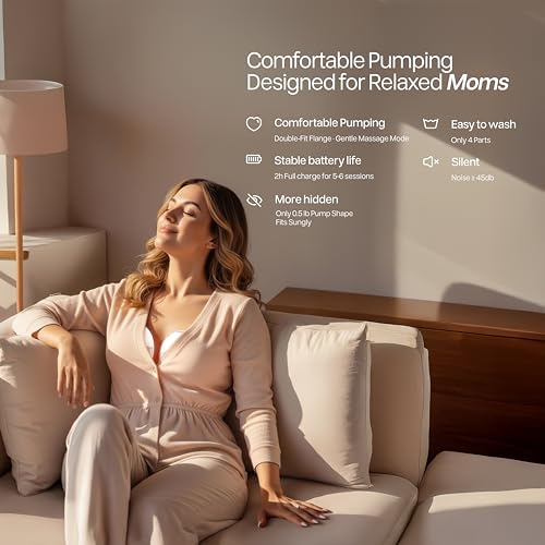 2 Pack Kindly Cuddle Comfort+ Hands Free Breast Pump with App Control, Personalized 4 Modes & 15 Levels | Double Wearable ...