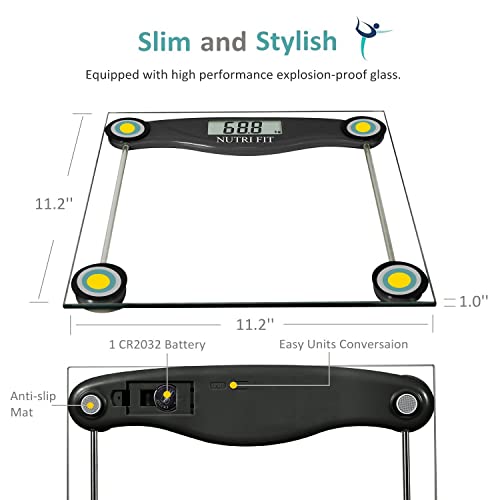 Digital Bathroom Scale for Body Weight Accurate, Smart Weighing Scale Bath Electronic Scale Kg for Weight Loss, 330lbs Cap...