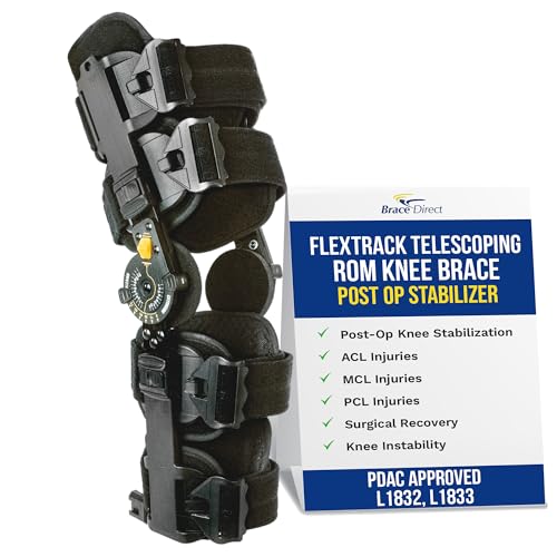 Brace Align FlexTrack ROM Telescoping Post Op Knee Brace - Adjustable Hinged Stabilizer for ACL, MCL, PCL Injury Recovery...