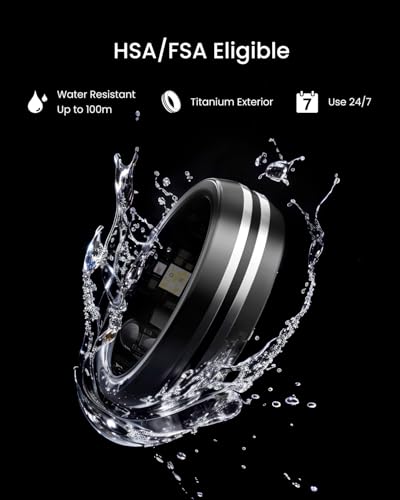 RENPHO Lynx Smart Ring-All Day Sleep & Activity Tracking, Includes Charging Case, Gifts for Men, 7-Day Battery Life, Subsc...