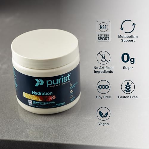 Purist Electrolyte Powder | Water Hydration with 800mg Electrolytes Sugar Free Stevia Drink Mix | Zero Artificial Ingredie...