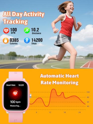 Roffnet Kids Smart Watch for Boys Girls, Fitness Tracker with Heart Rate Sleep Monitor, 1.83" Touchscreen with 12 Puzzle G...