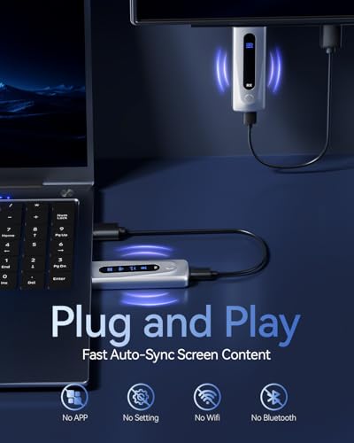 2025 Upgraded Wireless HDMI Transmitter and Receiver 328FT/100M, LED Display, 4K Decode 1080P@60Hz Ultra HD Video Output, ...