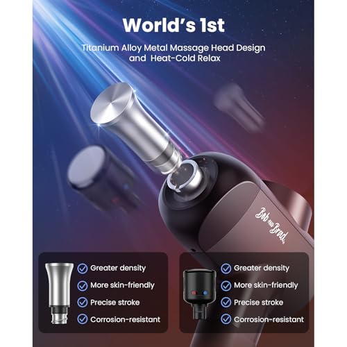 BOB AND BRAD X6 Pro Max Massage Gun with Heat-Cold and Metal Head Therapy, Percussion Deep Tissue Massager Gun for Athlete...