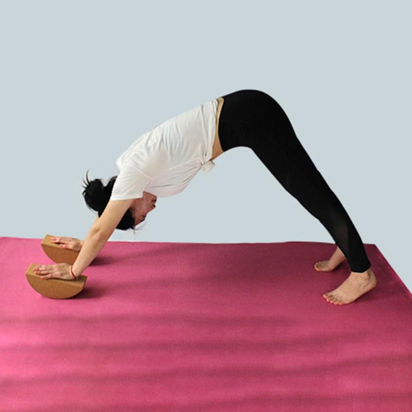 VOSAREA Cork Yoga Block - High Density Natural Support for Pilates, Hot Yoga & Meditation - Non Slip Pilates Bricks for Ba...