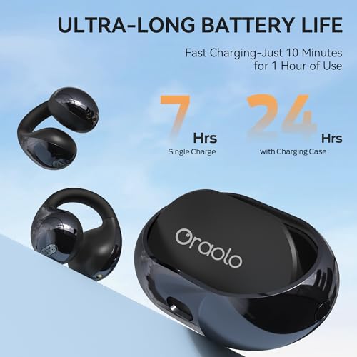 Oraolo Open Ear Headphones, Bluetooth 5.4 Wireless Earbuds with Stereo Sound, ENC Clear Call, 21H Playtime, Type-C Chargin...