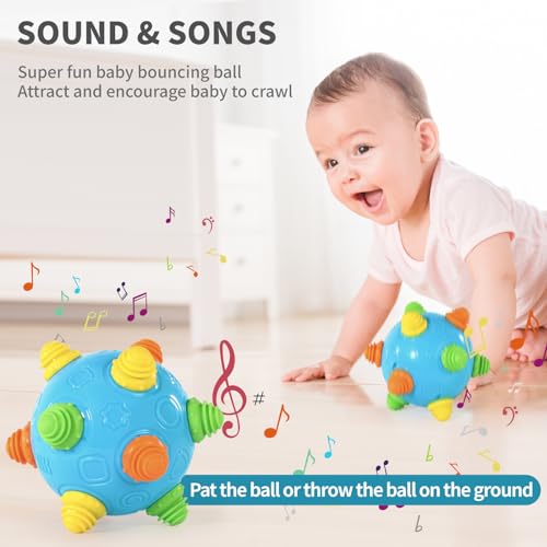 VANLINNY NEW Bumble Ball for Babies,Crawling Sensory Toys for Toddlers,Baby Music Shake Preschool,Dancing Interactive Soun...