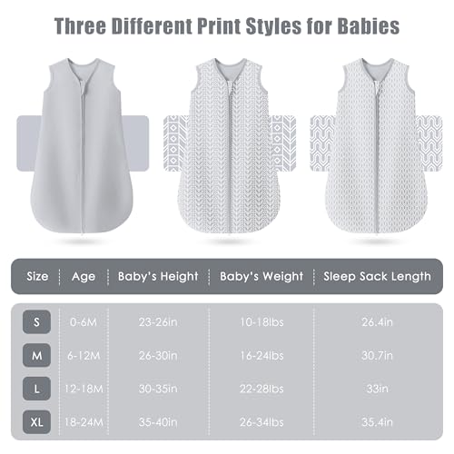 SWEET DOLPHIN 3 Pack Baby Sleep Sack - 100% Cotton 2-Way Zipper TOG 0.5 Infant Wearable Blanket, Newborn Essentials