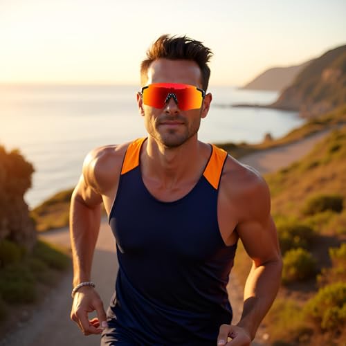 MALIDAK Sports Sunglasses for Mens Women Youth Baseball Sunglasses UV400 Protection Men Cycling Glasses