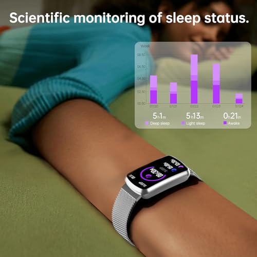 Health Fitness Tracker with 24/7 Heart Rate, Smart Watch with Blood Pressure and Blood Oxygen Monitor, Bulit-in 120+ Sport...