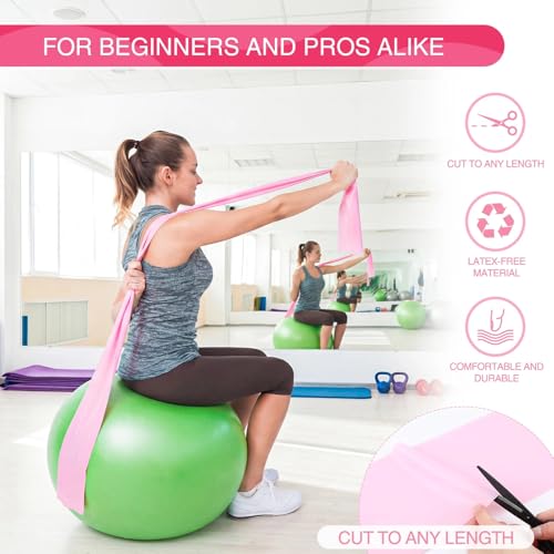 Teyva Daily 3 Pack 8 Yards Resistance Band No Latex Elastic Exercise Bands Roll Physical Therapy Band for Women Men Streng...