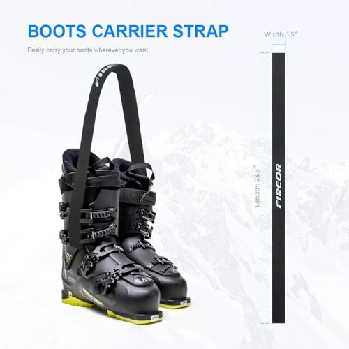 FIREOR Ski Carrier Strap, Snowboard, Pole and Boot Carry Sling Band Kit for Family Men Women & Kids, Skiing Accessories Gifts